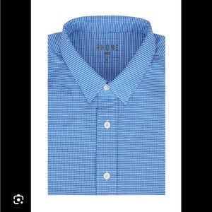 Rhone Men's Short Sleeve Commuter shirt in blue gingham